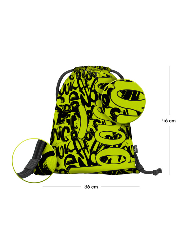 BAAGL  BAAGL 3 SET Core Lime: nahrbtnik, peresnica, vrečka