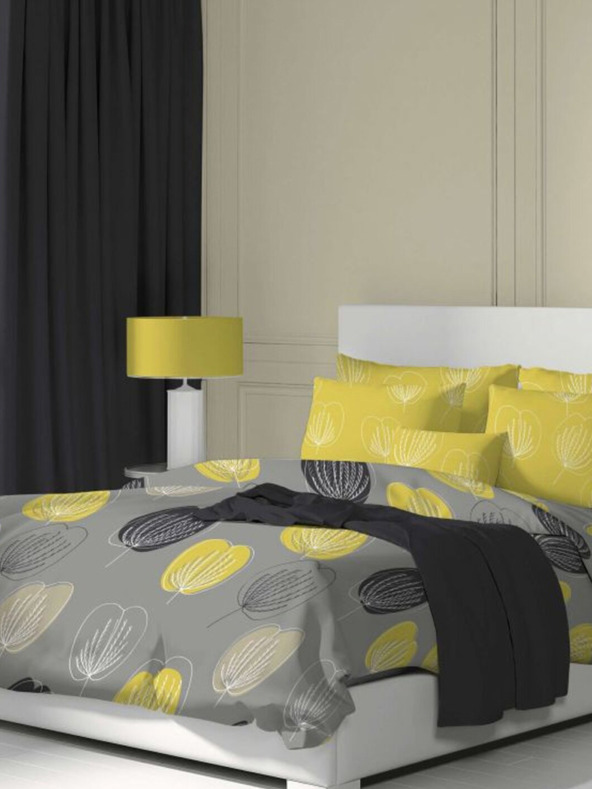 Kvalitex Francoska bombažna posteljnina DELUX 240x200, 70x90cm GRACE siva