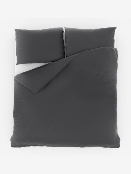 Kvalitex Francoska muslinjasta posteljnina 240x200, 70x90cm temno siva Kvalitex