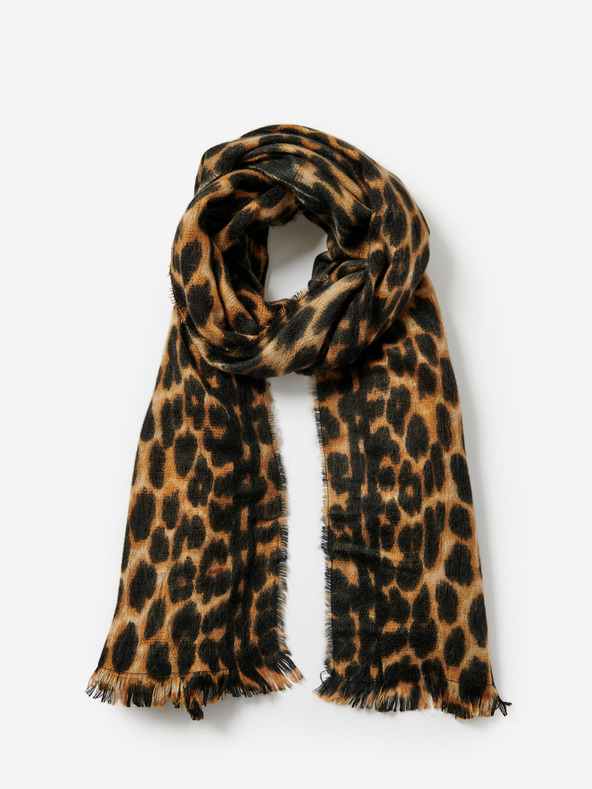 CAMAIEU Rjava šala z živalskim motivom CAMAIEU