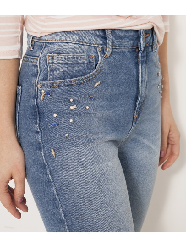 CAMAIEU Modre kavbojke z okrasnimi kamni CAMAIEU