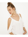 CAMAIEU Bela majica z spuščenimi rokavi CAMAIEU
