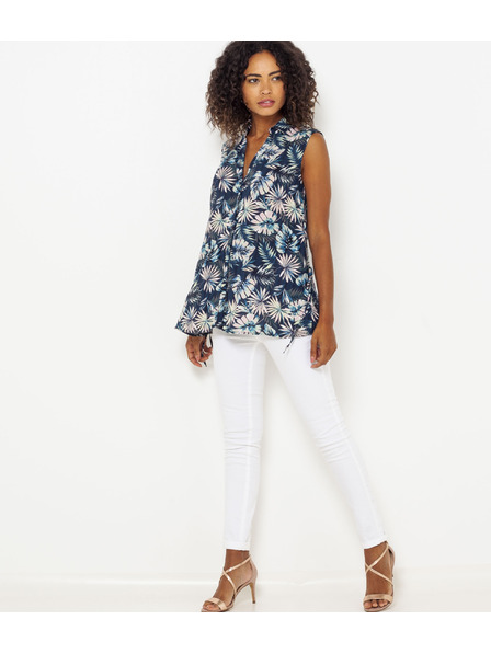 CAMAIEU Modra bluza brez rokavov CAMAIEU