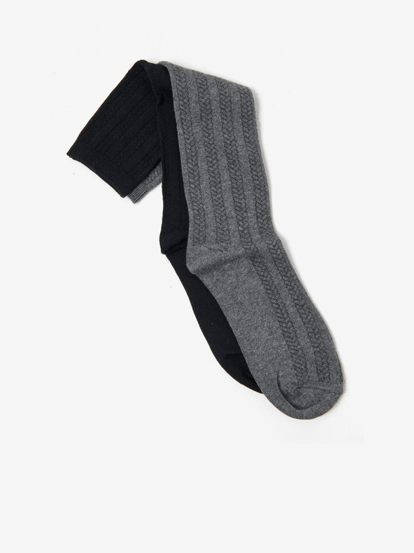 CAMAIEU Sive nogavice 2 kosa CAMAIEU