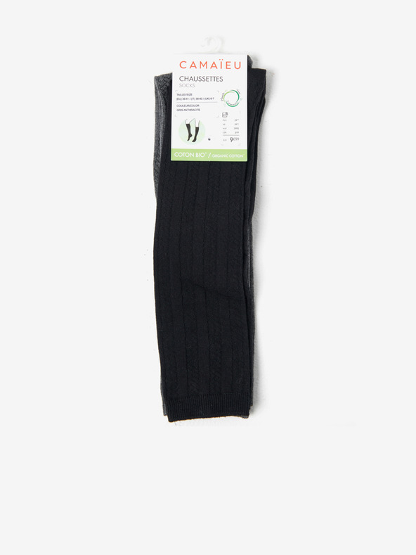 CAMAIEU Sive nogavice 2 kosa CAMAIEU