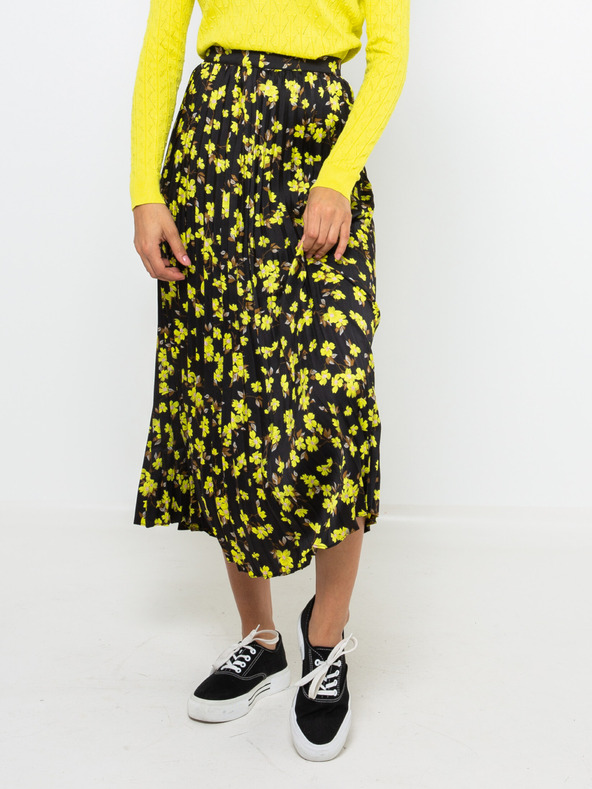 CAMAIEU Črno-rumeno vzorčasta maksi krila CAMAIEU