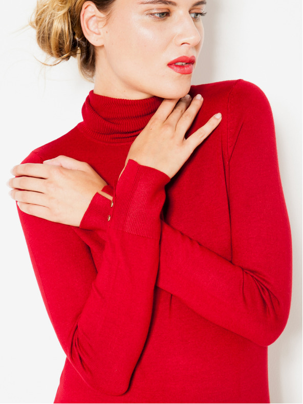 CAMAIEU Rdeč polvisoki ovratnik CAMAIEU