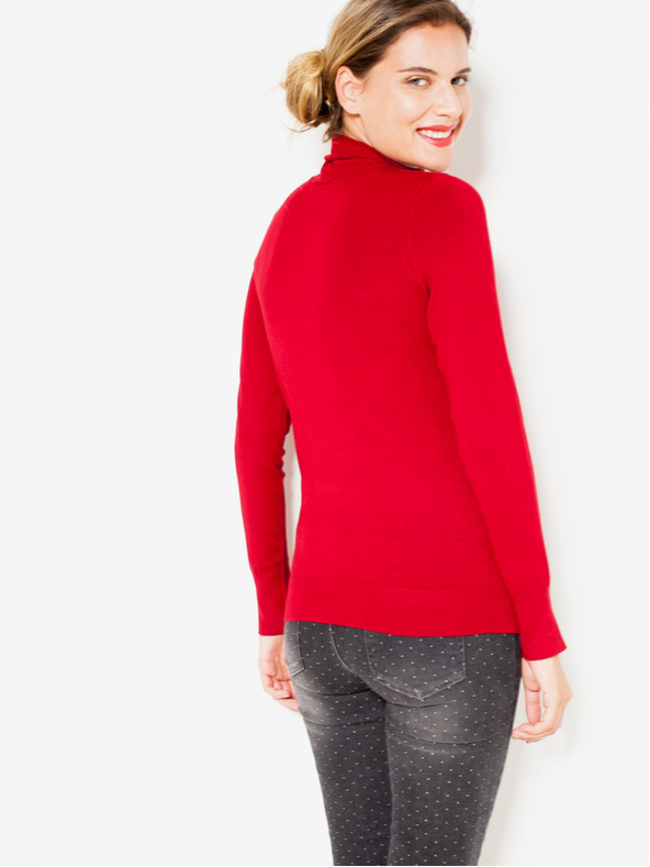 CAMAIEU Rdeč polvisoki ovratnik CAMAIEU