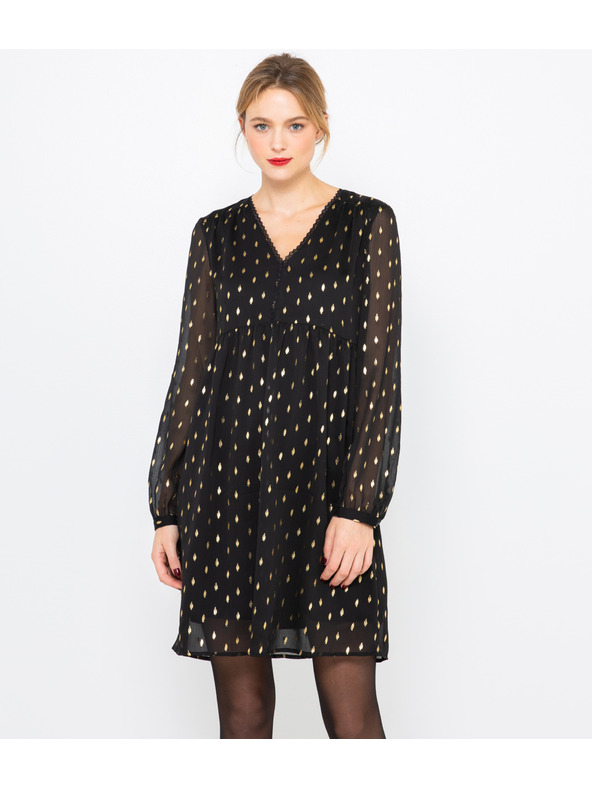 CAMAIEU Črne mrežaste obleke CAMAIEU