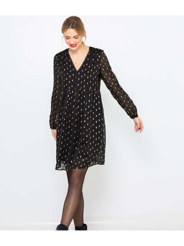 CAMAIEU Črne mrežaste obleke CAMAIEU