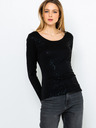 CAMAIEU Črna majica z dolgimi rokavi CAMAIEU