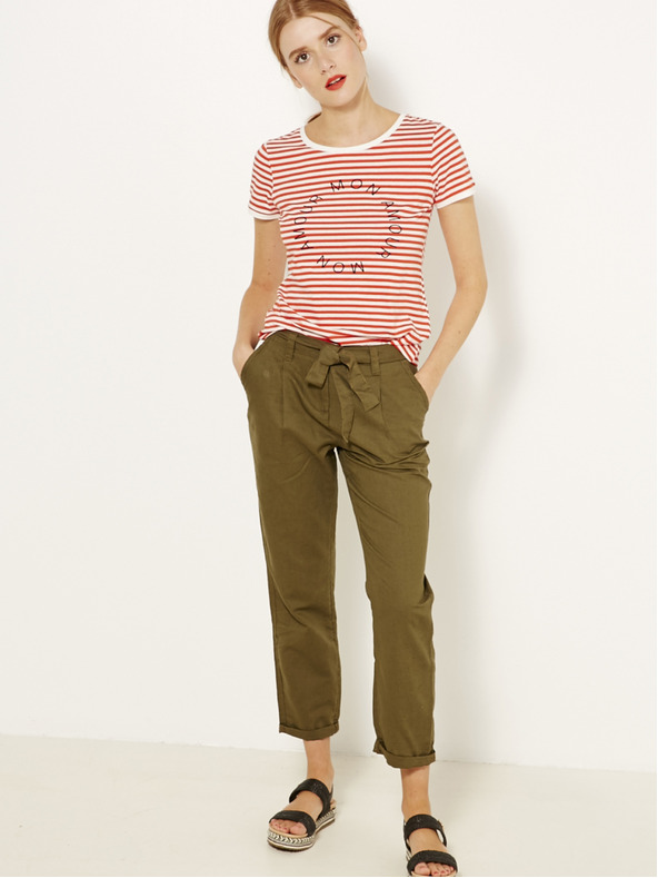 CAMAIEU Rožnata majica z napisom CAMAIEU