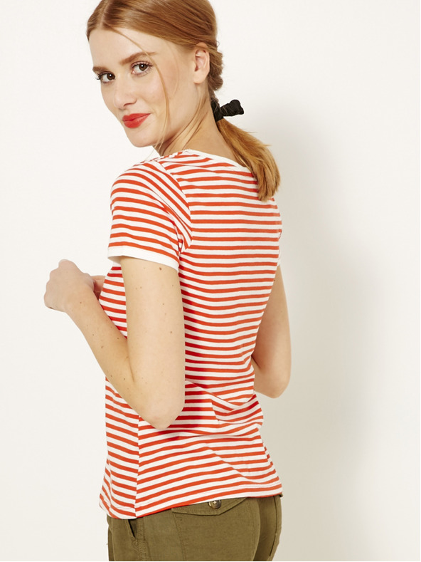 CAMAIEU Rožnata majica z napisom CAMAIEU