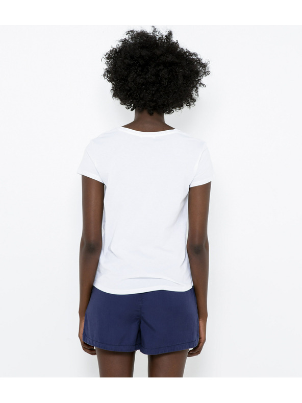 CAMAIEU Bela majica s potiskom CAMAIEU