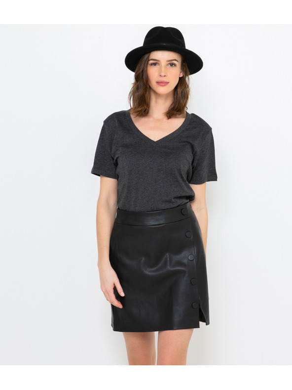 CAMAIEU Črn top z V-izrezom CAMAIEU