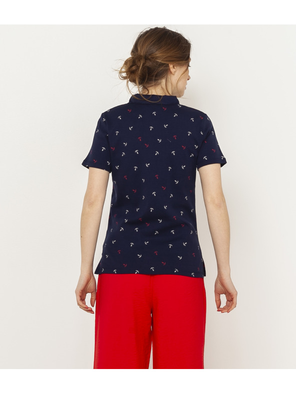 CAMAIEU Temno modra vzorčasta bluza CAMAIEU