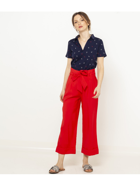 CAMAIEU Temno modra vzorčasta bluza CAMAIEU