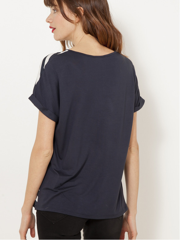 CAMAIEU Črna bluza z vzorcem CAMAIEU