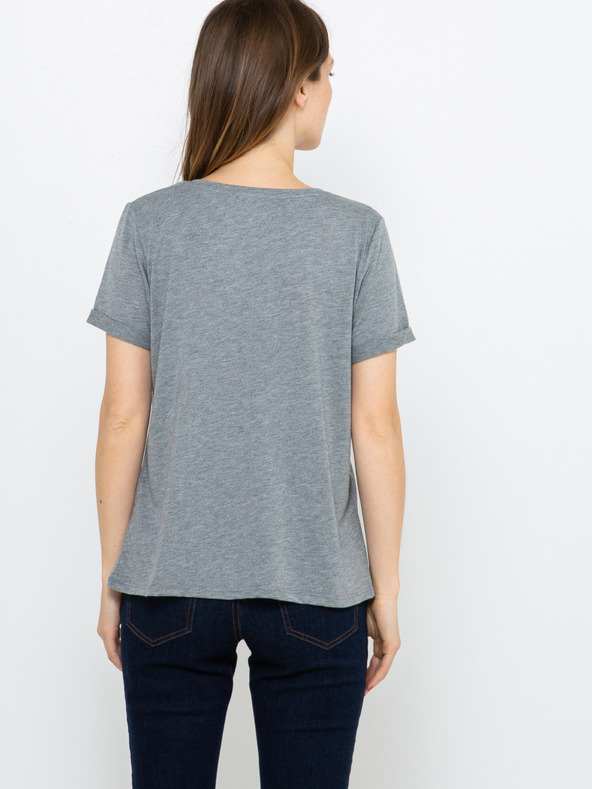 CAMAIEU Siva majica z napisom CAMAIEU