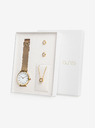 a-nis Komplet ženske ure, uhanov in verižice v zlati barvi a-nis