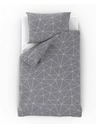 Kvalitex Bombažno posteljnino NORDIC COLLECTION 140x200, 70x90cm GRID sivo