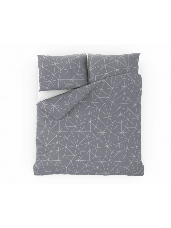 Kvalitex Francosko bombažno perilo NORDIC COLLECTION 240x200, 70x90cm GRID siva