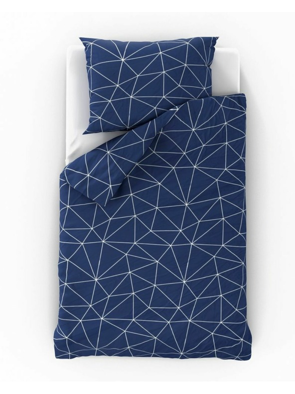 Kvalitex Bombažno perilo NORDIC COLLECTION 140x200, 70x90cm GRID modra