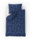 Kvalitex Bombažno perilo NORDIC COLLECTION 140x200, 70x90cm GRID modra