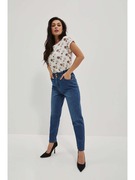Moodo Ženske jeans hlače Moodo – temno modre