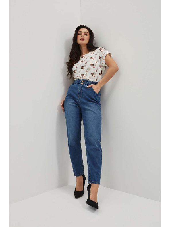 Moodo Ženske jeans hlače Moodo – temno modre