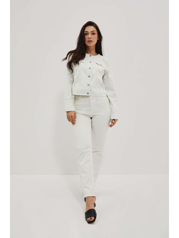 Moodo Bele ženske mom jeans hlače Moodo
