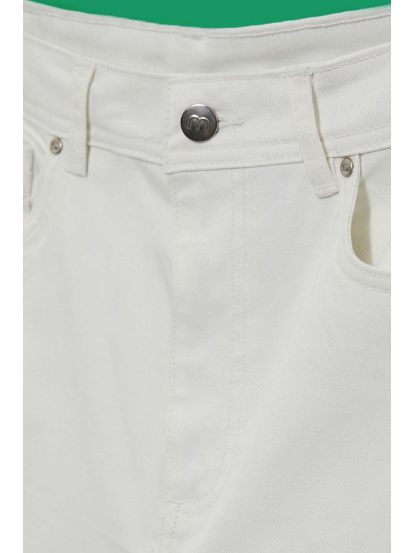 Moodo Bele ženske mom jeans hlače Moodo