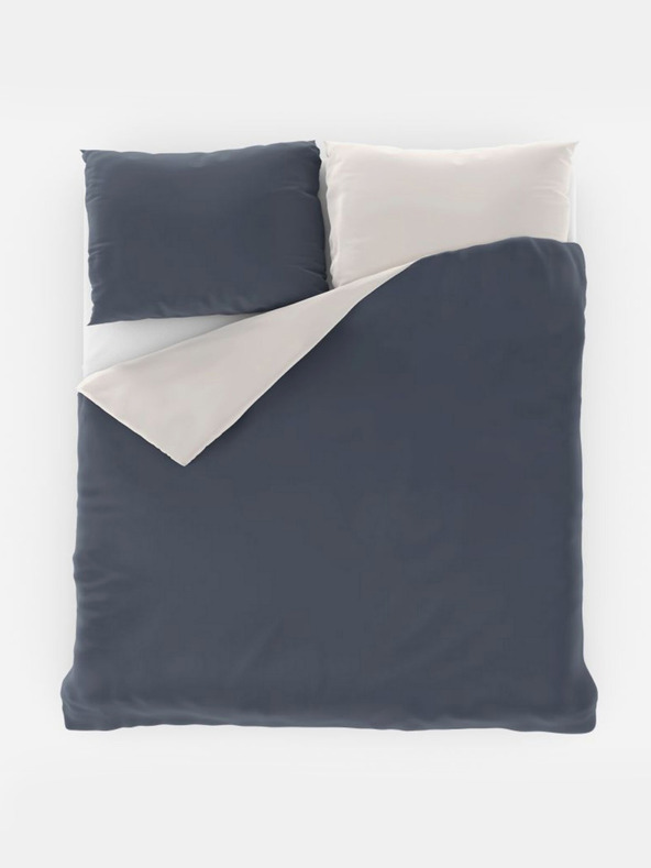 Kvalitex Satenasta podaljšana posteljnina LUXURY COLLECTION 140x220, 70x90cm temno siva / bela