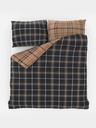 Kvalitex Francoska bombažna posteljnina NORDIC COLLECTION 240x200, 70x90cm KARO temno rjava