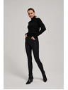 Moodo Črne usnjene slim hlače