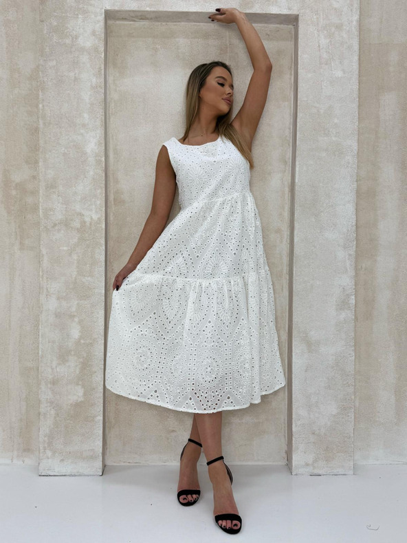 Edoti Richelieu maxi obleka - bela