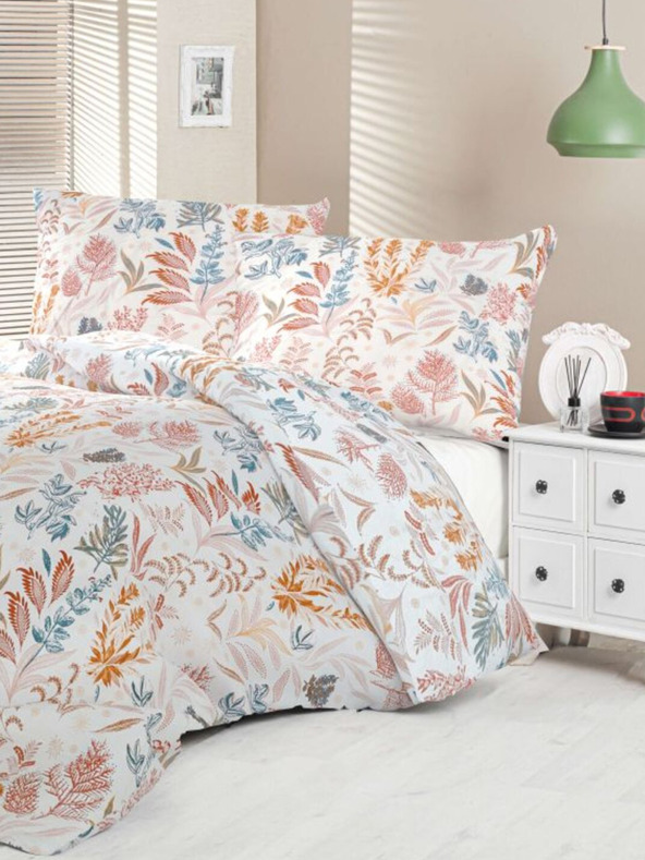 Kvalitex Svileni francoski komplet posteljnine Luxury Collection 1+2, 200x200, 70x90cm Coral garden Kvalitex