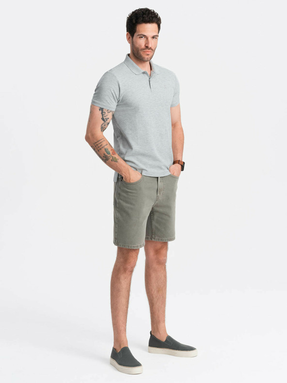 Ombre Clothing Svetlo siva moška osnovna polo majica Ombre Clothing