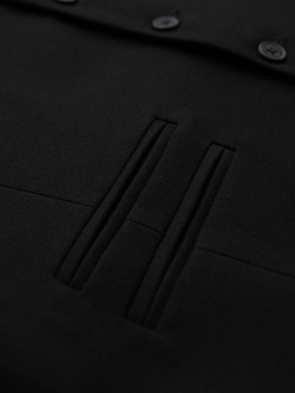 Ombre Clothing Moški črni suknjič z klasičnimi detajli in podlogo