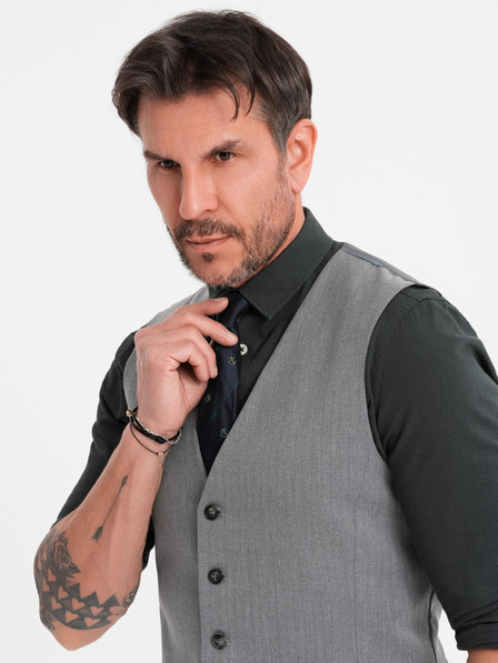 Ombre Clothing Elegantni moški svetlo sivi suknjič SLIM FIT
