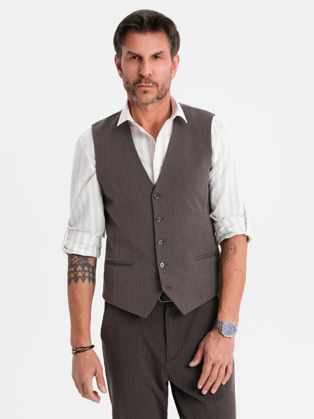 Ombre Clothing Moški sivi elegantni suknjič SLIM FIT