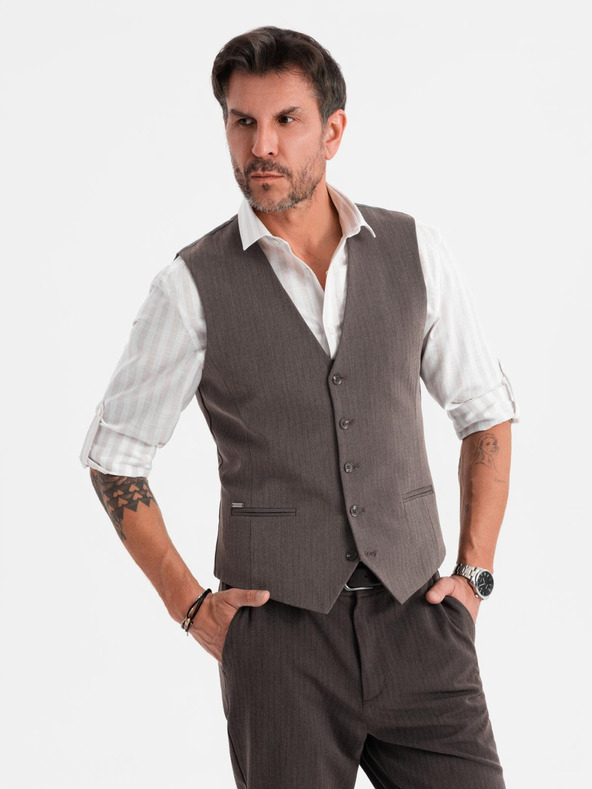 Ombre Clothing Moški sivi elegantni suknjič SLIM FIT