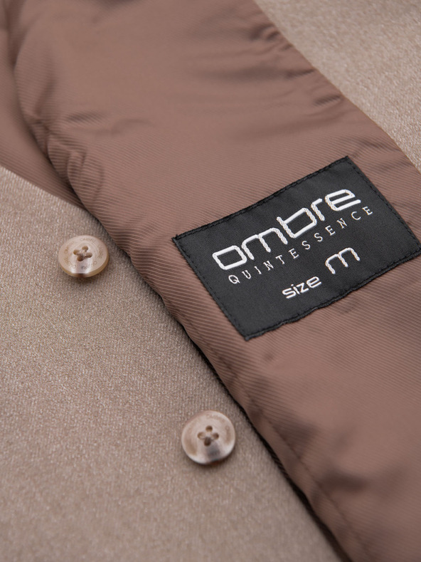 Ombre Clothing Moški bež suknjič z klasičnimi detajli in podlogo