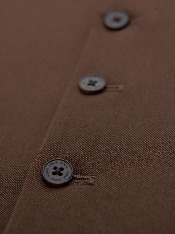 Ombre Clothing Moški rjav suknjič z klasičnimi detajli in podlogo