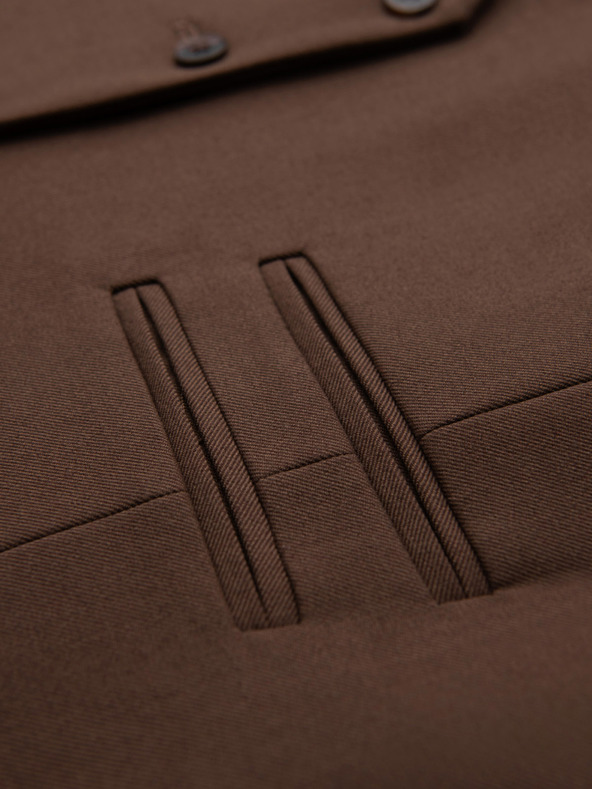 Ombre Clothing Moški rjav suknjič z klasičnimi detajli in podlogo