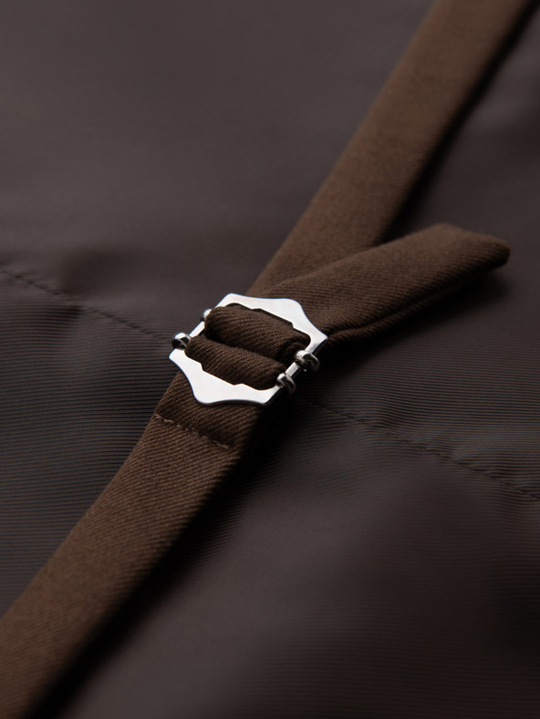 Ombre Clothing Moški rjav suknjič z klasičnimi detajli in podlogo