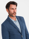 Ombre Clothing Moški modri blazer SLIM z rahlo teksturo
