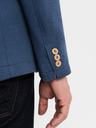Ombre Clothing Moški modri blazer SLIM z rahlo teksturo