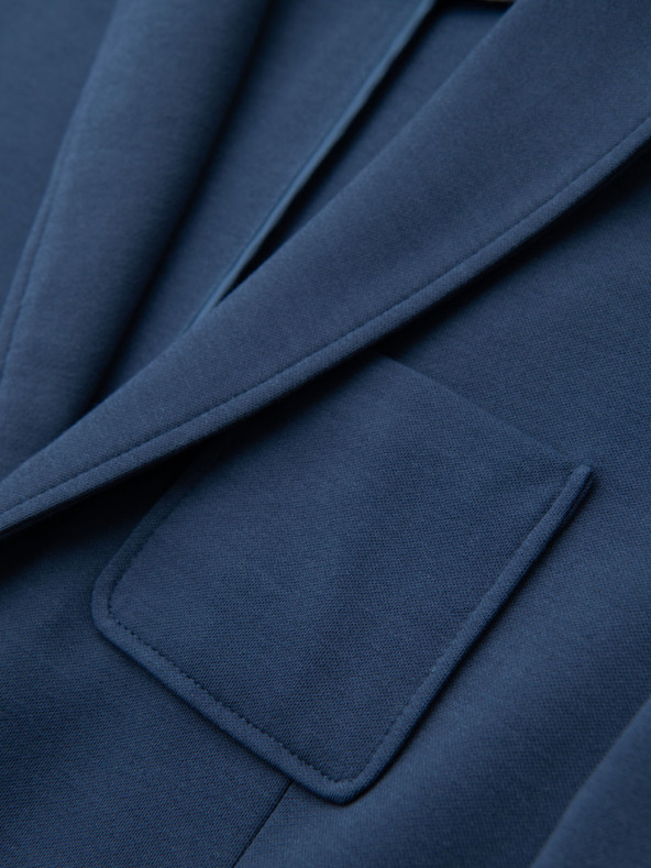 Ombre Clothing Moški modri blazer SLIM z rahlo teksturo