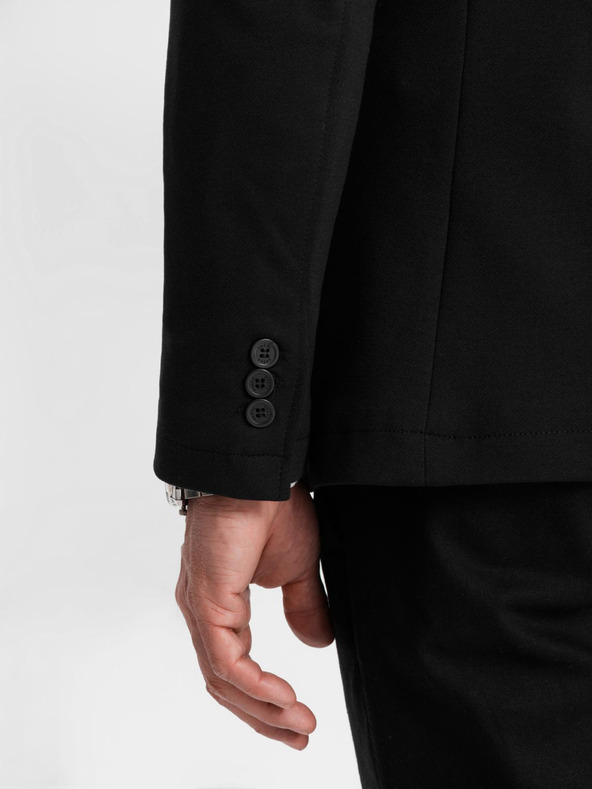 Ombre Clothing Moški črni blazer SLIM z rahlo teksturo